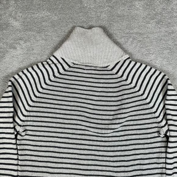 Nautica Shawl Collar Striped Mens‎ Sweater Sz XXL Gray Stretchy Embroidered Logo - Picture 4 of 11